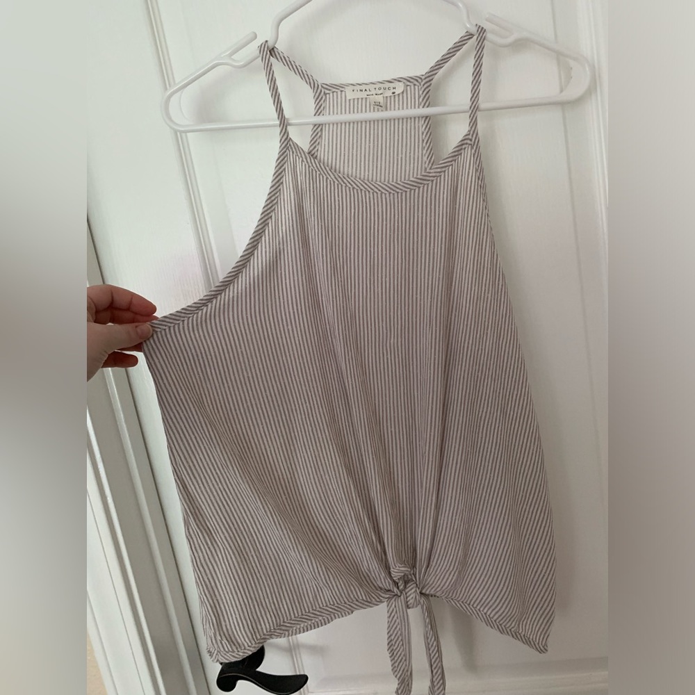 Final Touch Striped Front Tie Top - Picture 5 of 6